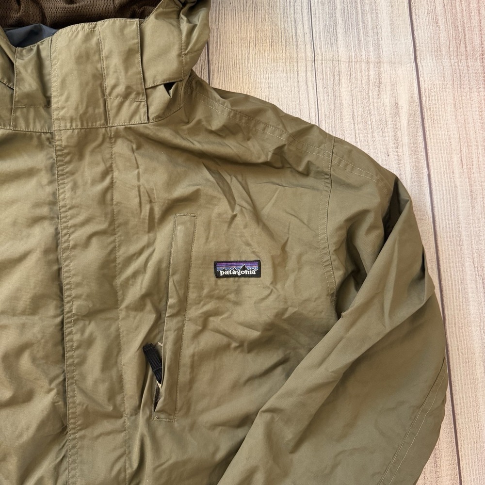 Patagonia Men's XL Olive Green Hooded H2No Rain Jacket Waterproof Hiking Shell - Picture 2 of 9